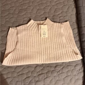 Target Oatmeal Ribbed mockneck Knit Top